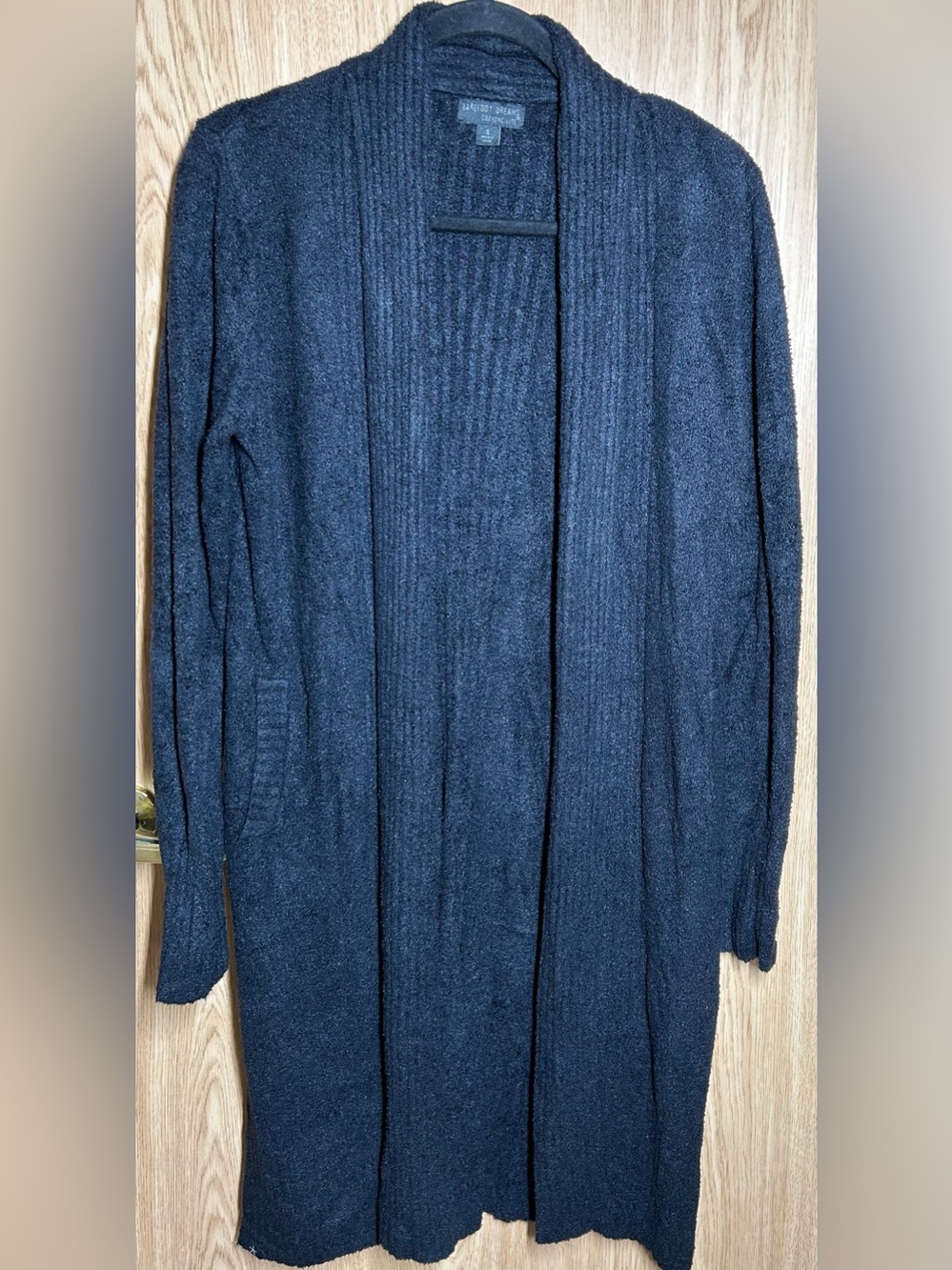 Barefoot Dreams Size S Black CozyChic Pointelle Everything Duster Cardigan